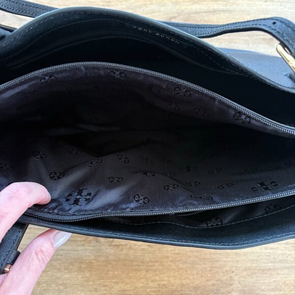 Tory Burch 2 Strap Large Leather Center Zip Tote - Picture 3 of 6